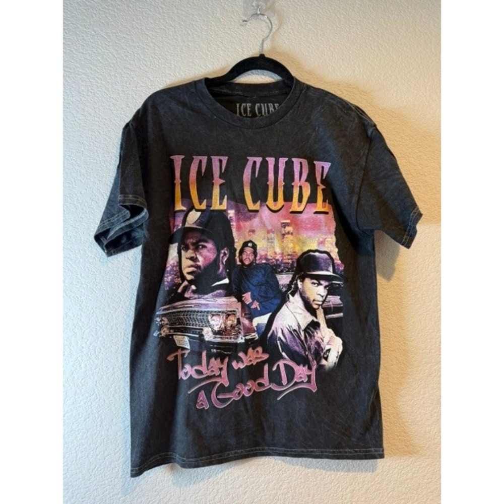 Ice Cube Today Was A Good Day Graphic T-Shirt Mens Medium Acid Wash Black Tee M